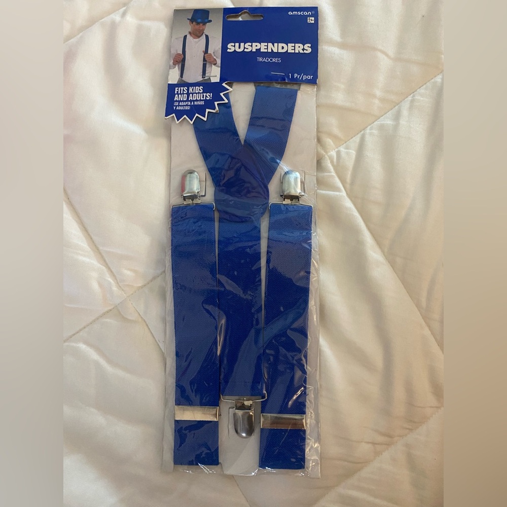 Party City Blue Suspenders